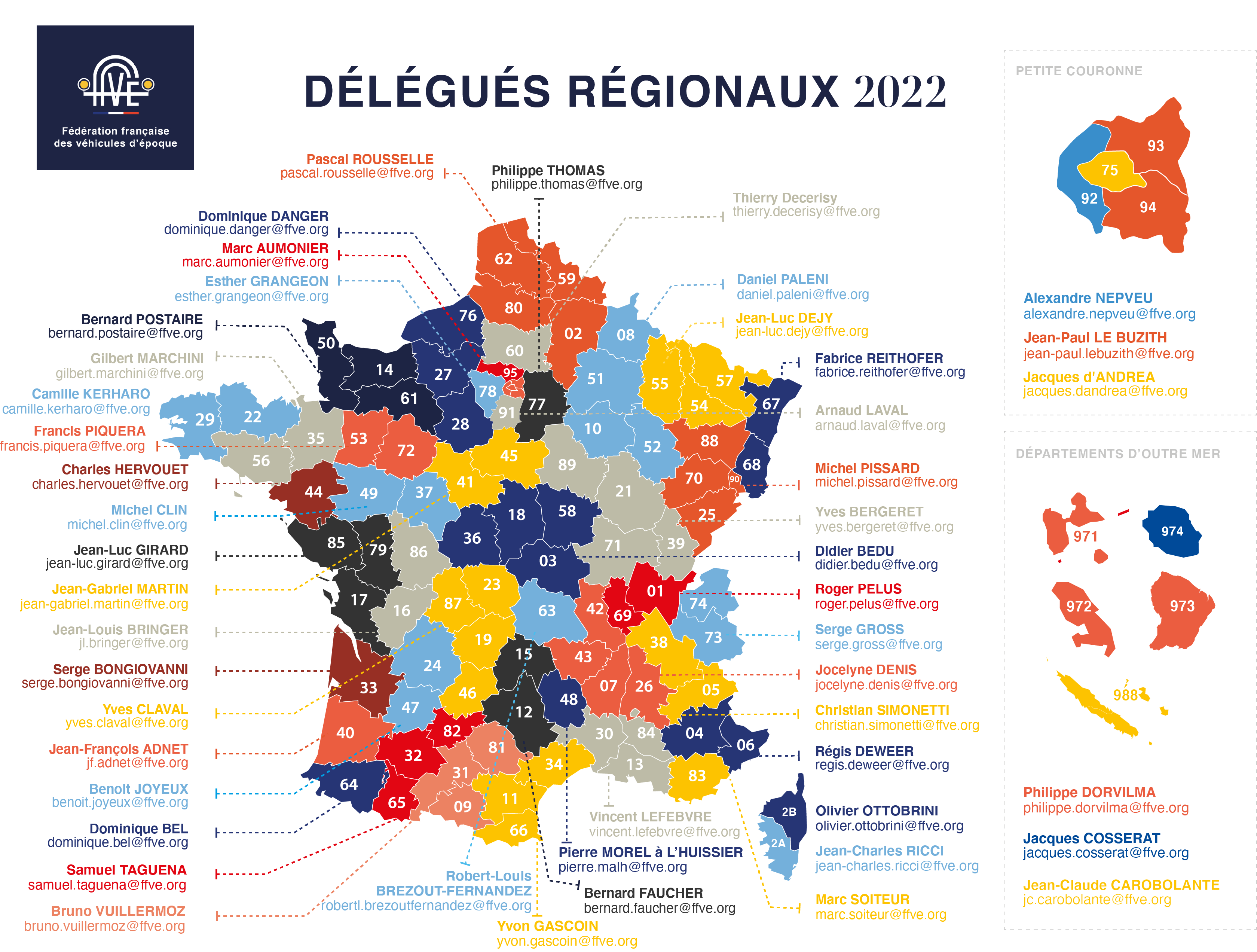 Carte des délégués régionaux