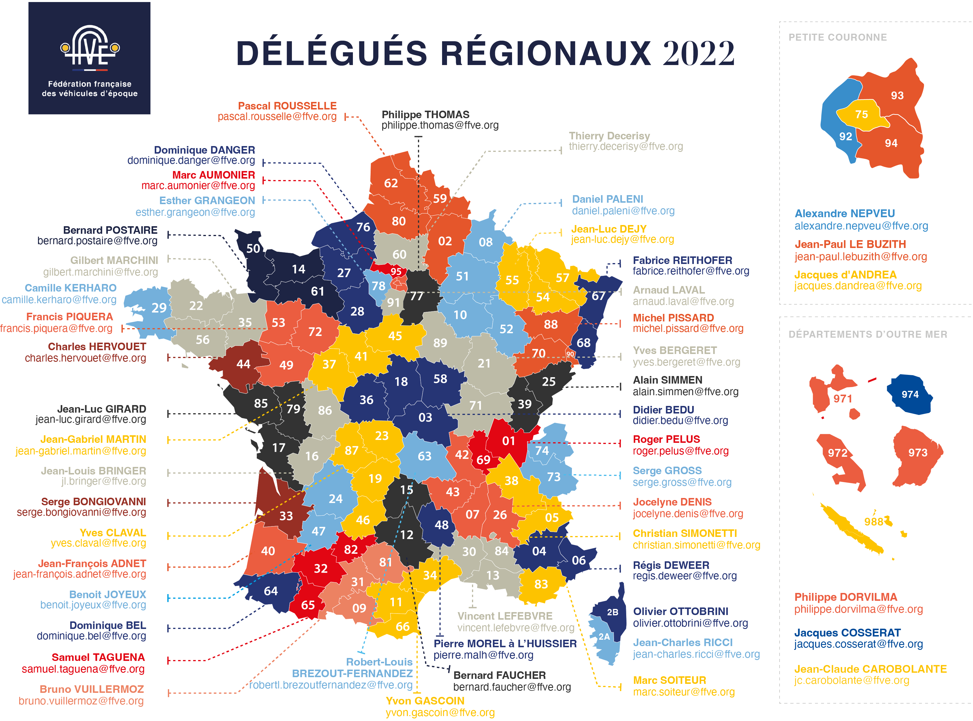 Carte des délégués régionaux